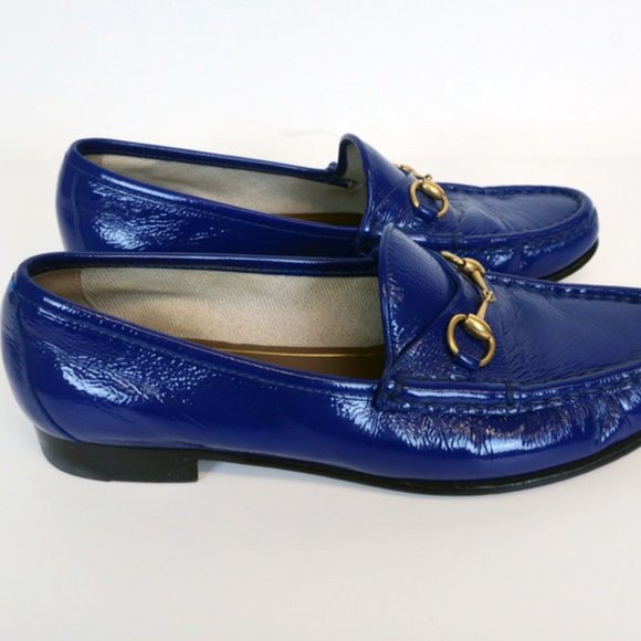 Gucci 1953 Horsebit Loafers Blue Patent Leather - Picture 4 of 8